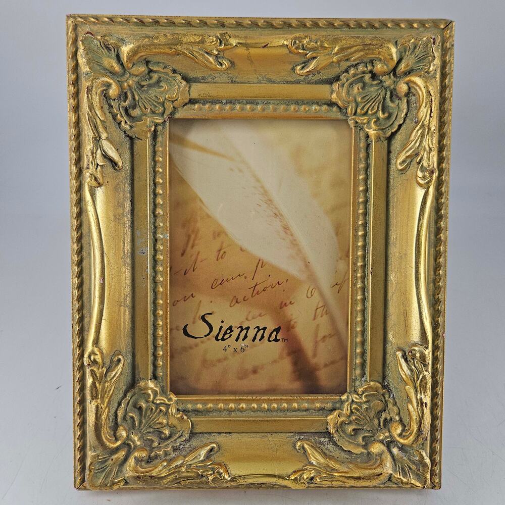 Vintage Gilded gold Ornate Easel photo Picture Frame 4X6